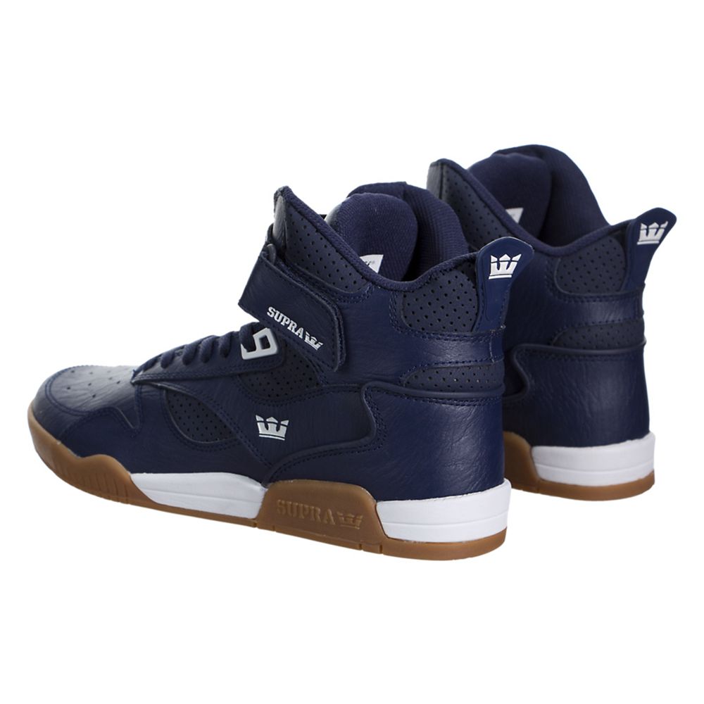 Baskets Montantes Supra Bleeker Bleu Blue Nights/White-Light Gum Homme | GTH-77364647